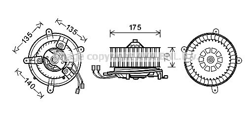 AVA QUALITY COOLING Elektromotors, Salona ventilācija MS8610